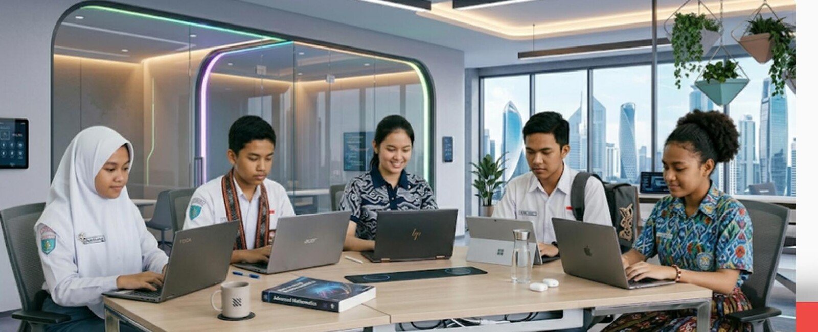 Murid Aixora Academy belajar AI di kelas hybrid